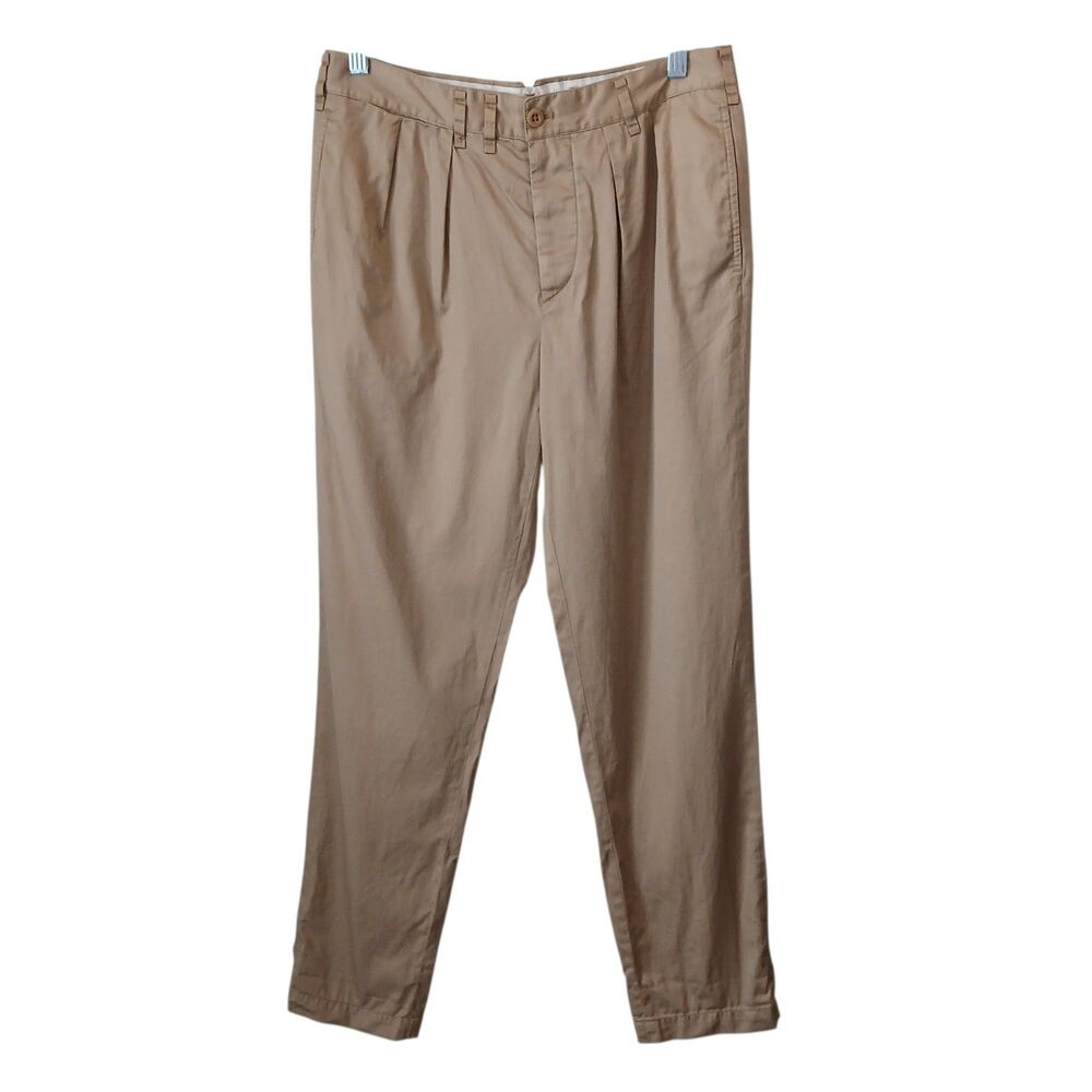 Ralph Lauren Size 4 Lightweight Beige Tan Khaki Chino Pants Pleated Button Fly - Picture 5 of 10